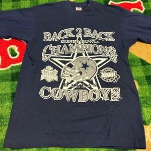 1994 Dallas Cowboys T Shirt Mens Large Back2Back Super Bowl Champions
